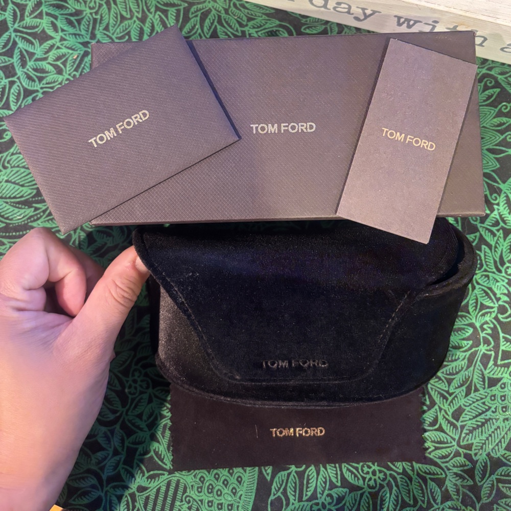 Tom Ford Brown Velvet Sunglasses Soft Case and Box
